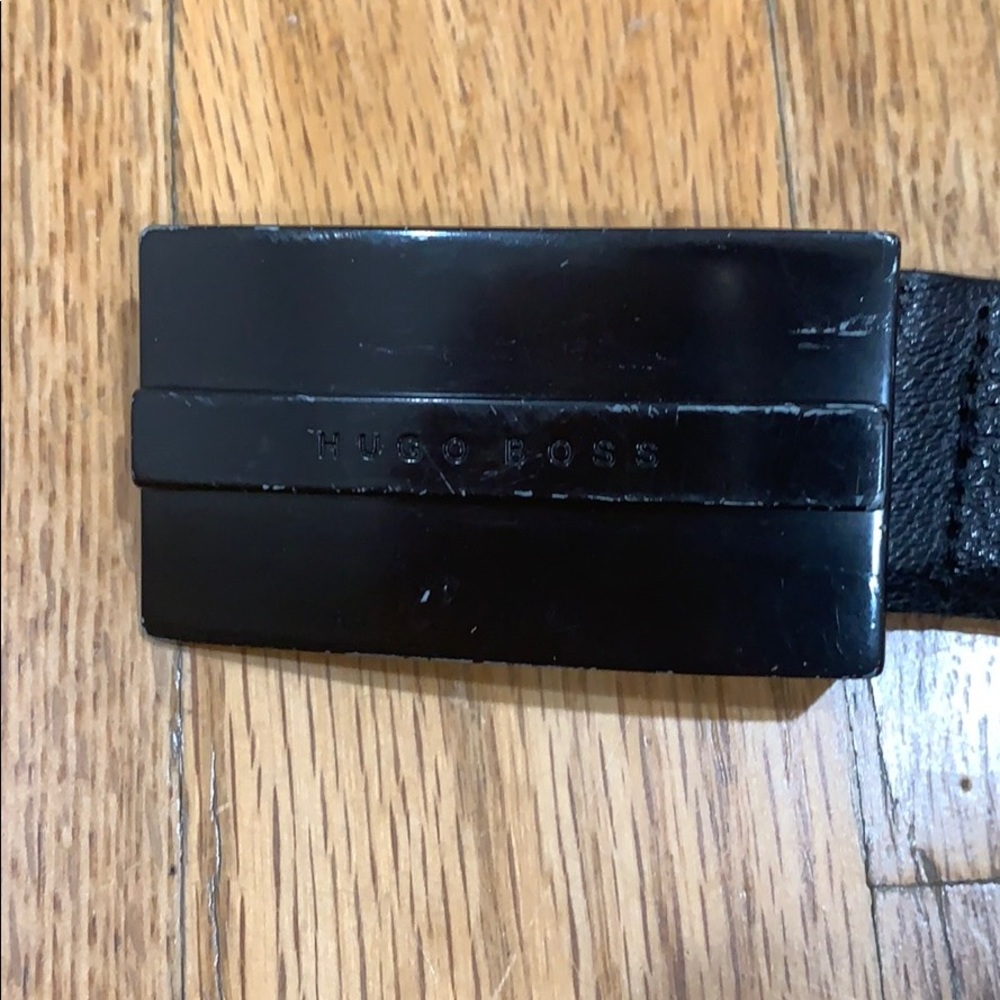 Hugo Boss Mens Cow Skin Black Leather Belt